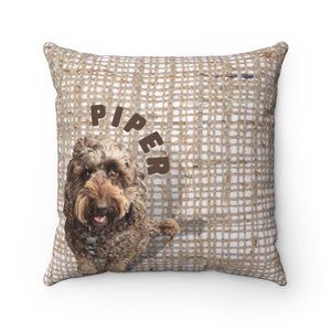Custom Dog or Cat Accent Pillow with their Name and Photo